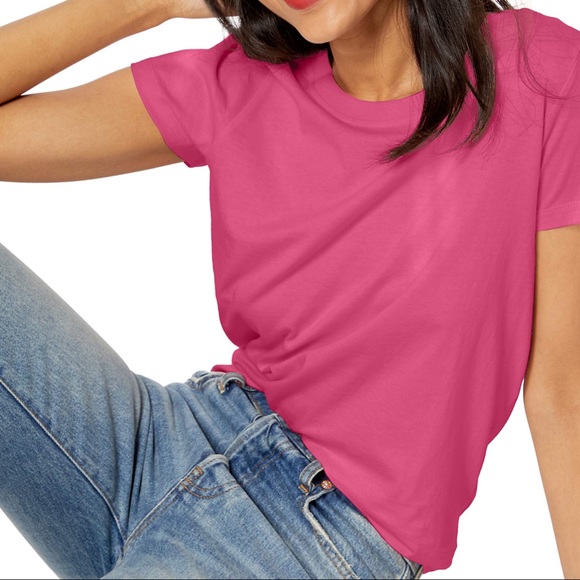 J. CREW Classic T-Shirt Cotton Studio Azalea Pink - Picture 4 of 6